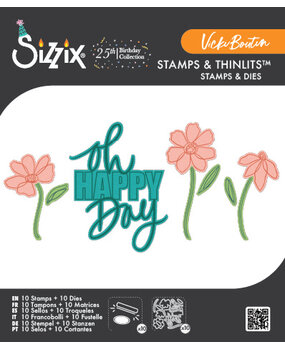 Sizzix Clear Stamps Set w/Framelits Die Di Oh Happy Day (10+10pcs) by Vicki Boutin (667134) Sizzix Clear Stamps Set w/Framelits Die Di Oh Happy Day (10+10pcs) by Vicki Boutin (667134)