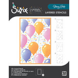 Sizzix A6 Stencil Set Birthday Balloons (4pcs) by Stacey Park (667133)
