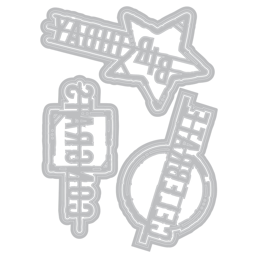 Sizzix Thinlits Die Set Word Wafers Birthday (6pcs) by Seth Apter (667132)