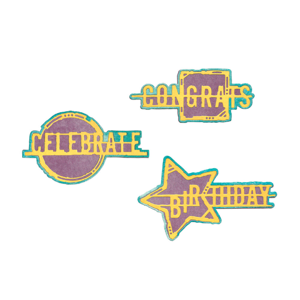 Sizzix Thinlits Die Set Word Wafers Birthday (6pcs) by Seth Apter (667132)