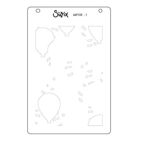 Sizzix A6 Stencil Set Birthday Balloons (4pcs) by Stacey Park (667133)