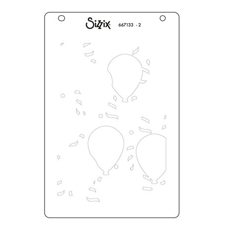 Sizzix A6 Stencil Set Birthday Balloons (4pcs) by Stacey Park (667133)