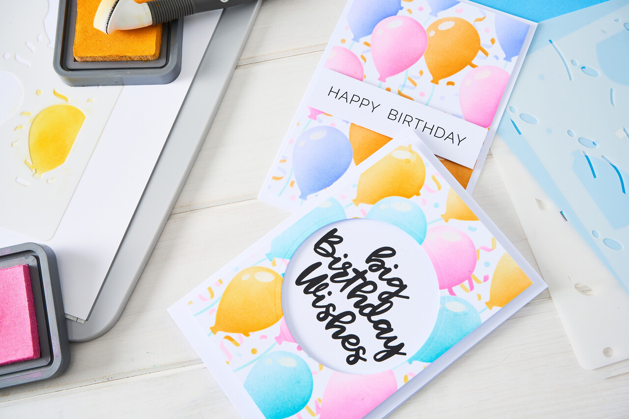 Sizzix A6 Stencil Set Birthday Balloons (4pcs) by Stacey Park (667133)