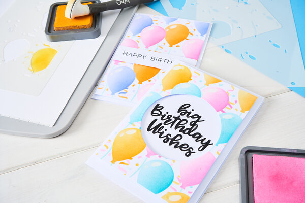 Sizzix A6 Stencil Set Birthday Balloons (4pcs) by Stacey Park (667133)
