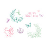 Sizzix Clear Stamp Set Birthday Blooms (10pcs) by Willow Wolfe (667128)