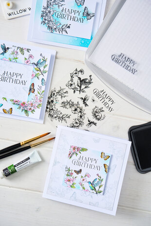 Sizzix Clear Stamp Set Birthday Blooms (10pcs) by Willow Wolfe (667128)
