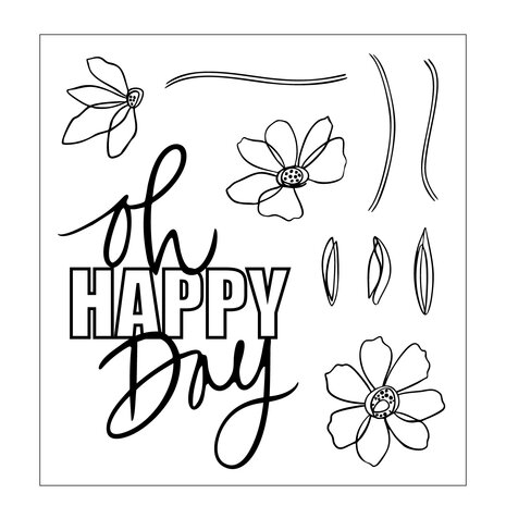 Sizzix Clear Stamps Set w/Framelits Die Di Oh Happy Day (10+10pcs) by Vicki Boutin (667134) Sizzix Clear Stamps Set w/Framelits Die Di Oh Happy Day (10+10pcs) by Vicki Boutin (667134)