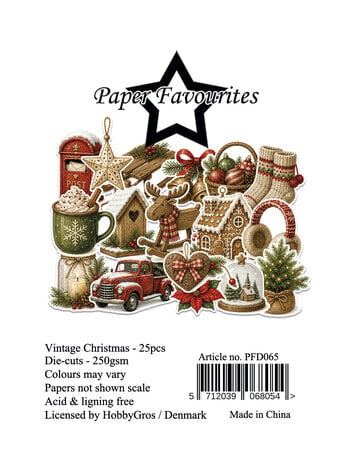 Paper Favourites Die-Cuts A7 Vintage Christmas (25pcs) (PFD065)
