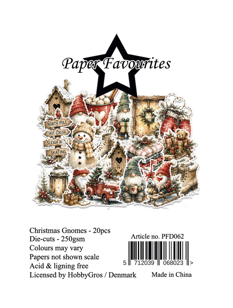 Paper Favourites Die-Cuts A7 Christmas Gnomes (20pcs) (PFD062)