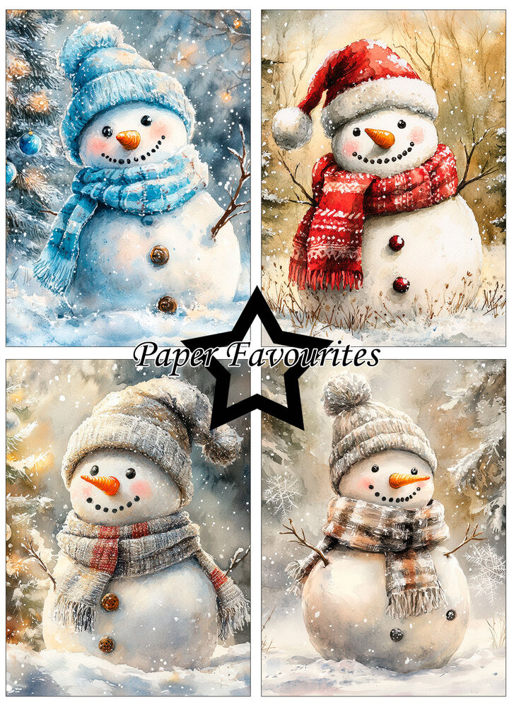 Paper Favourites Christmas Snowman A6 Paper Pack (PFA632)