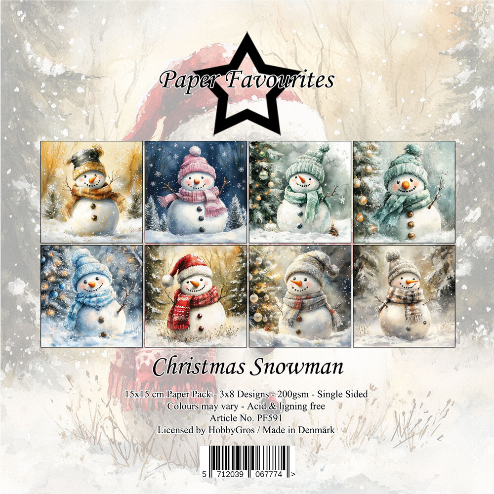 Paper Favourites Christmas Snowman 6x6 Inch Paper Pack (PF591)