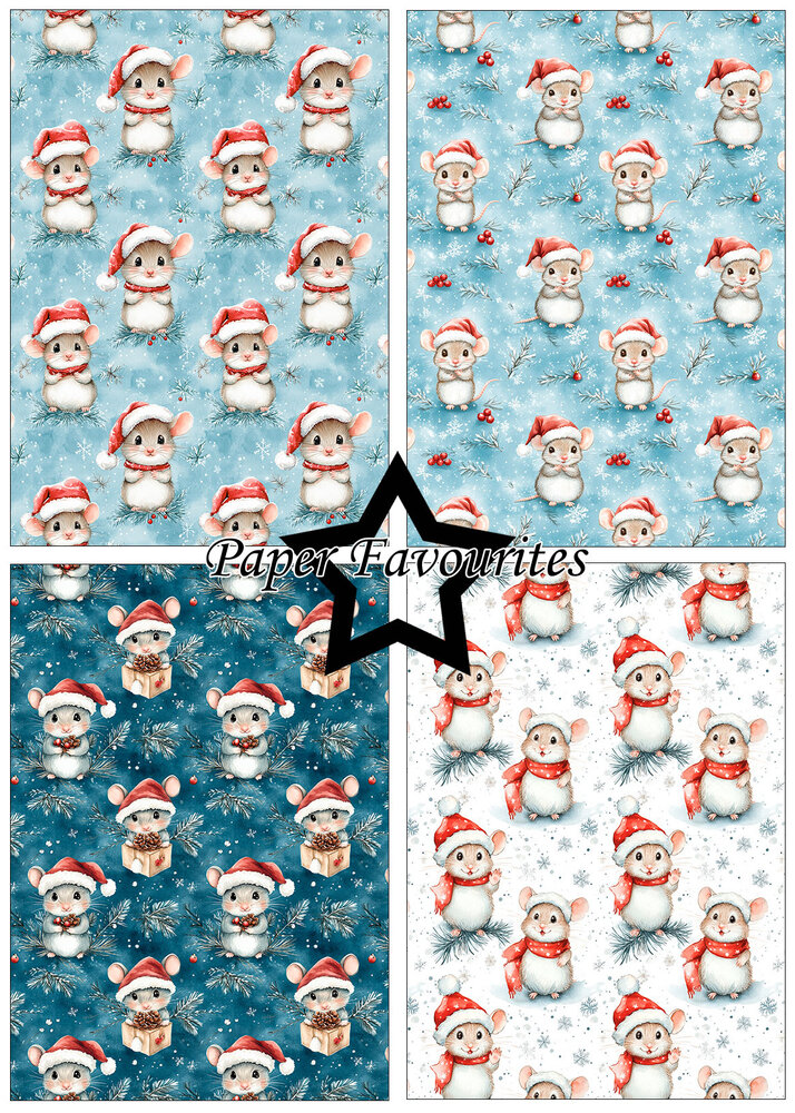 Paper Favourites Christmas Mouse A5 Paper Pack (PFA229)