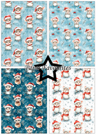 Paper Favourites Christmas Mouse A5 Paper Pack (PFA229)