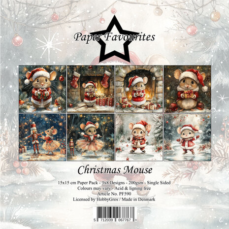 Paper Favourites Christmas Mouse 6x6 Inch Paper Pack (PF590) Paper Favourites Christmas Mouse 6x6 Inch Paper Pack (PF590)