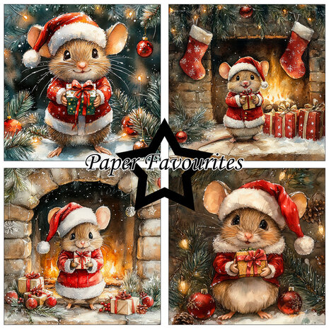 Paper Favourites Christmas Mouse 6x6 Inch Paper Pack (PF590) Paper Favourites Christmas Mouse 6x6 Inch Paper Pack (PF590)