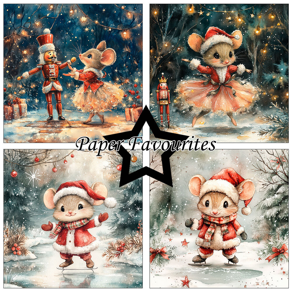 Paper Favourites Christmas Mouse 6x6 Inch Paper Pack (PF590) Paper Favourites Christmas Mouse 6x6 Inch Paper Pack (PF590)