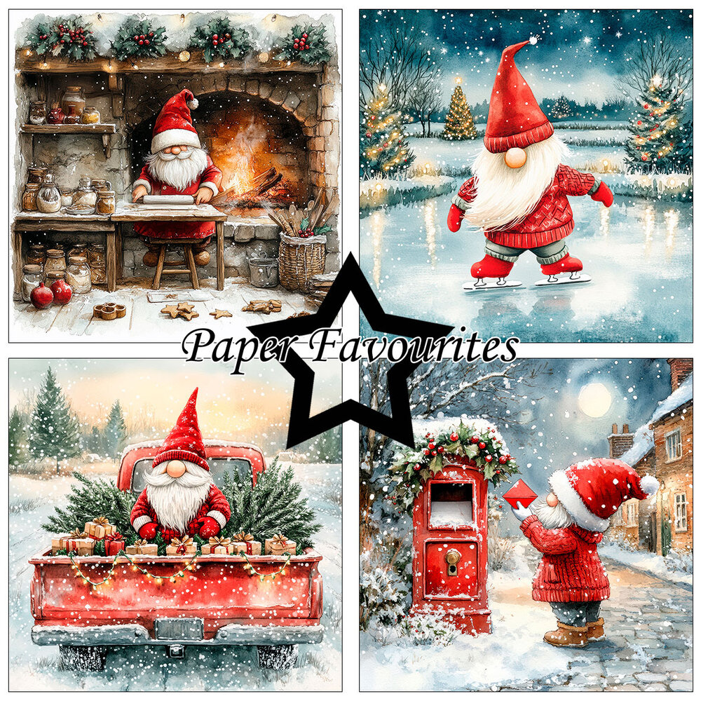 Paper Favourites Christmas Gnomes #2 6x6 Inch Paper Pack (PF589) Paper Favourites Christmas Gnomes #2 6x6 Inch Paper Pack (PF589)