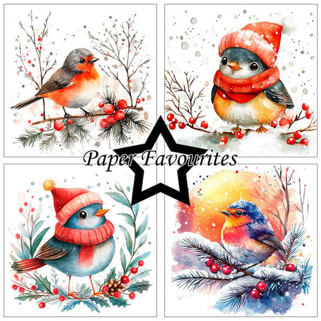 Paper Favourites Christmas Birds 6x6 Inch Paper Pack (PF588)