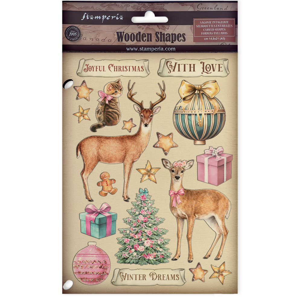 Stamperia Winter Magic A5 Colored Wooden Shapes (KLSP203) Stamperia Winter Magic A5 Colored Wooden Shapes (KLSP203)