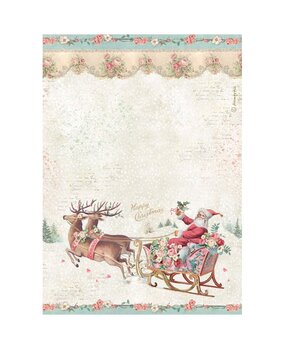 Stamperia Winter Magic A4 Rice Paper Santa Claus (6pcs) (DFSA41134)