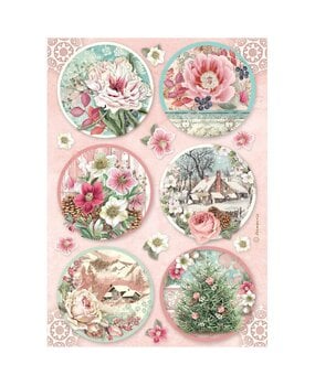 Stamperia Winter Magic A4 Rice Paper Rounds (6pcs) (DFSA41136)