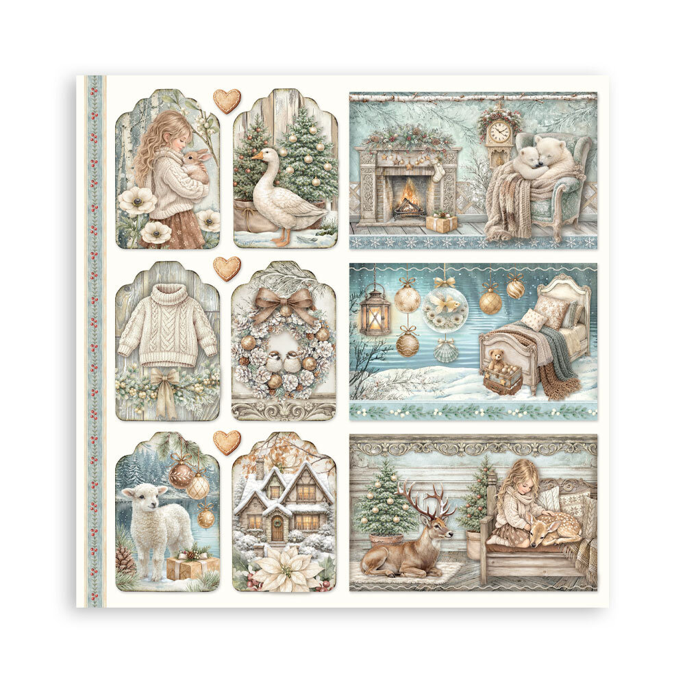 Stamperia White Christmas 12x12 Inch Paper Pack (Single Face) by Cristina Radovan (SBBXLB39)