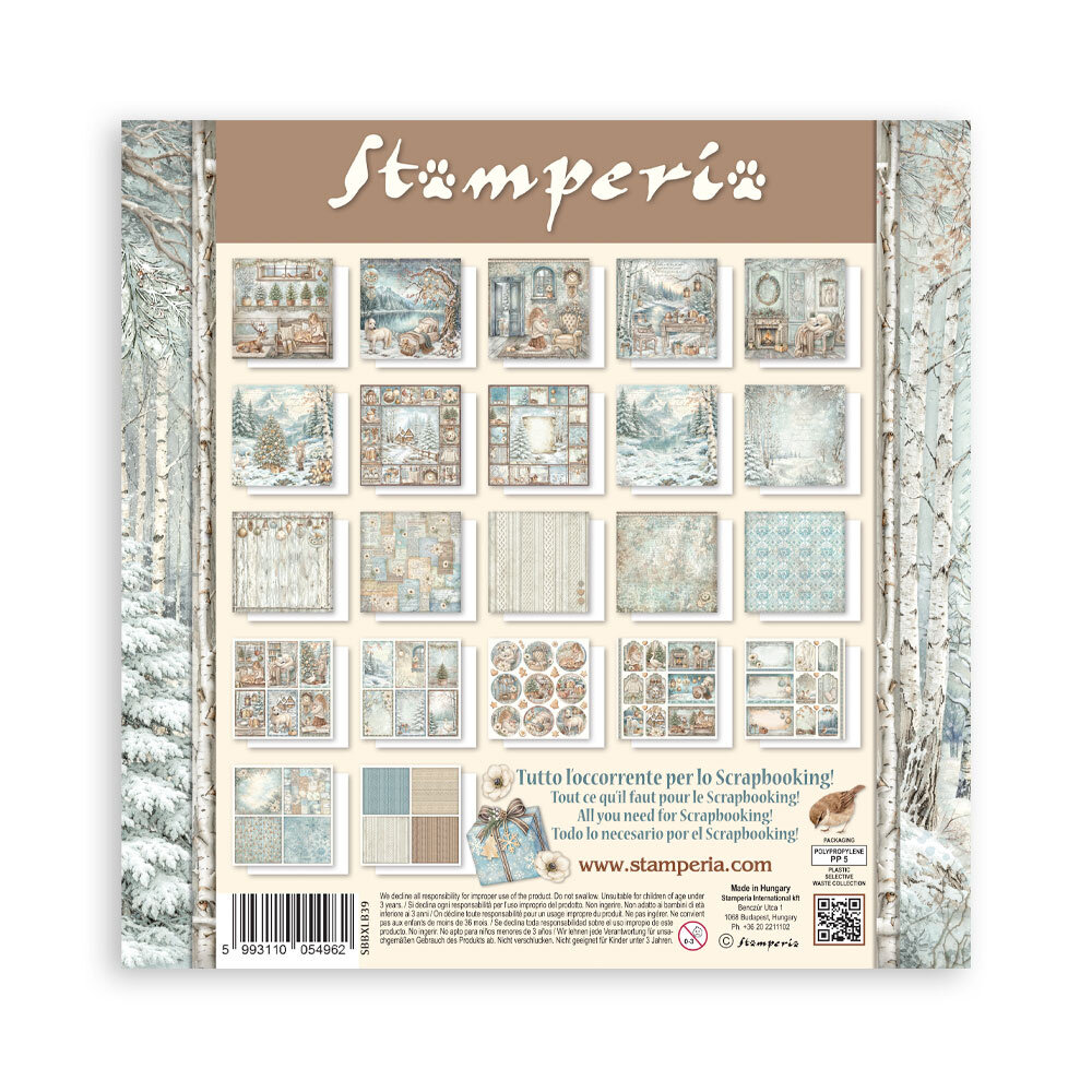 Stamperia White Christmas 12x12 Inch Paper Pack (Single Face) by Cristina Radovan (SBBXLB39)