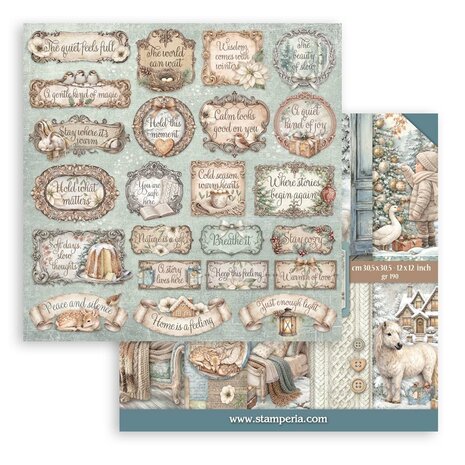 Stamperia White Christmas 12x12 Inch Paper Pack by Cristina Radovan (SBBL190)