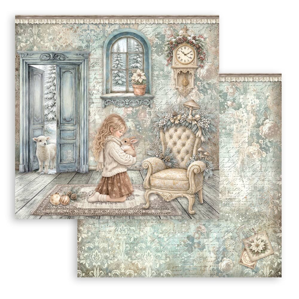 Stamperia White Christmas 12x12 Inch Paper Pack by Cristina Radovan (SBBL190)