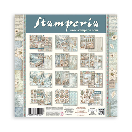 Stamperia White Christmas 12x12 Inch Paper Pack by Cristina Radovan (SBBL190)