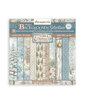 Stamperia White Christmas 12x12 Inch Paper Pack Maxi Background Selection by Cristina Radovan (SBBL191) Stamperia White Christmas 12x12 Inch Paper Pack Maxi Background Selection by Cristina Radovan (SBBL191)