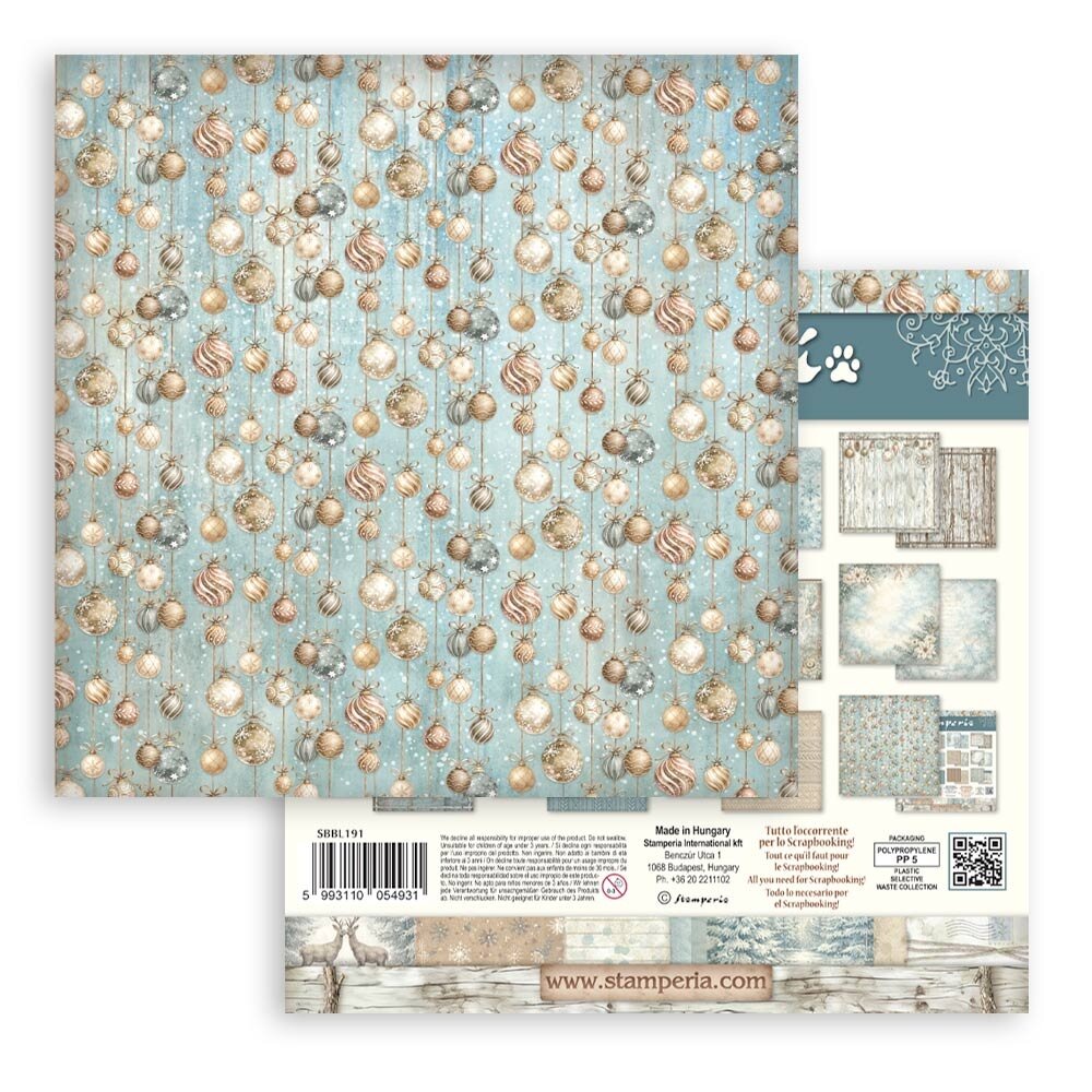 Stamperia White Christmas 12x12 Inch Paper Pack Maxi Background Selection by Cristina Radovan (SBBL191) Stamperia White Christmas 12x12 Inch Paper Pack Maxi Background Selection by Cristina Radovan (SBBL191)