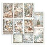 Stamperia White Christmas 12x12 Inch Paper Sheet 6 cards (10pcs) by Cristina Radovan (SBB1158)