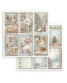 Stamperia White Christmas 12x12 Inch Paper Sheet 6 cards (10pcs) by Cristina Radovan (SBB1158) Stamperia White Christmas 12x12 Inch Paper Sheet 6 cards (10pcs) by Cristina Radovan (SBB1158)
