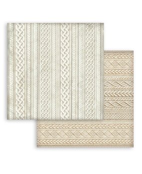 Stamperia White Christmas 12x12 Inch Paper Sheet Knitted Patterns (10pcs) by Cristina Radovan (SBB1161)