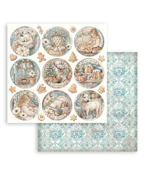 Stamperia White Christmas 12x12 Inch Paper Sheet Rounds (10pcs) by Cristina Radovan (SBB1160) Stamperia White Christmas 12x12 Inch Paper Sheet Rounds (10pcs) by Cristina Radovan (SBB1160)