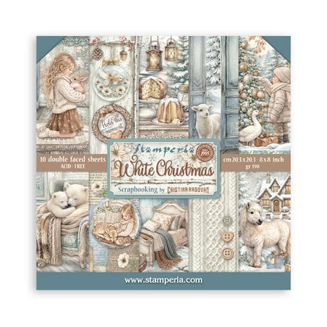 Stamperia White Christmas 8x8 Inch Paper Pack by Cristina Radovan (SBBS146) Stamperia White Christmas 8x8 Inch Paper Pack by Cristina Radovan (SBBS146)