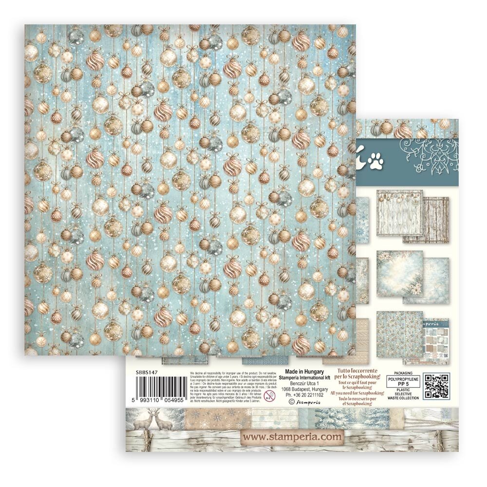 Stamperia White Christmas 8x8 Inch Paper Pack Maxi Background Selection by Cristina Radovan (SBBS147) Stamperia White Christmas 8x8 Inch Paper Pack Maxi Background Selection by Cristina Radovan (SBBS147)