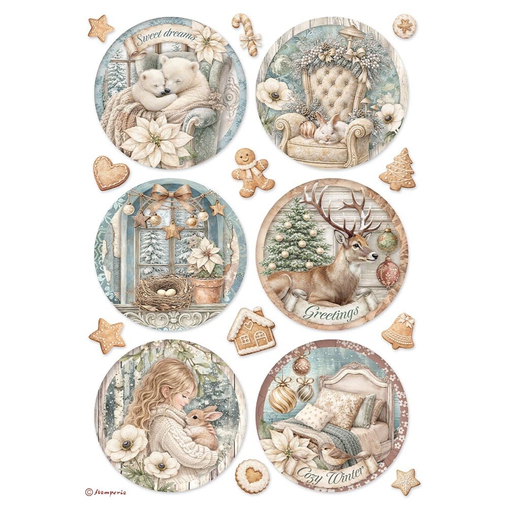 Stamperia White Christmas A4 Rice Paper Selection (6pcs) by Cristina Radovan (DFSA4XWG) Stamperia White Christmas A4 Rice Paper Selection (6pcs) by Cristina Radovan (DFSA4XWG)