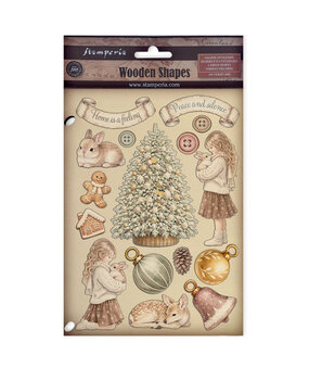 Stamperia White Christmas A5 Colored Wooden Shapes by Cristina Radovan (KLSP206) Stamperia White Christmas A5 Colored Wooden Shapes by Cristina Radovan (KLSP206)