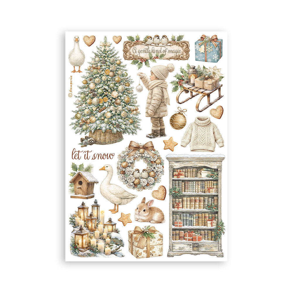 Stamperia White Christmas A5 Washi Pad (8pcs) by Cristina Radovan (SBW36) Stamperia White Christmas A5 Washi Pad (8pcs) by Cristina Radovan (SBW36)