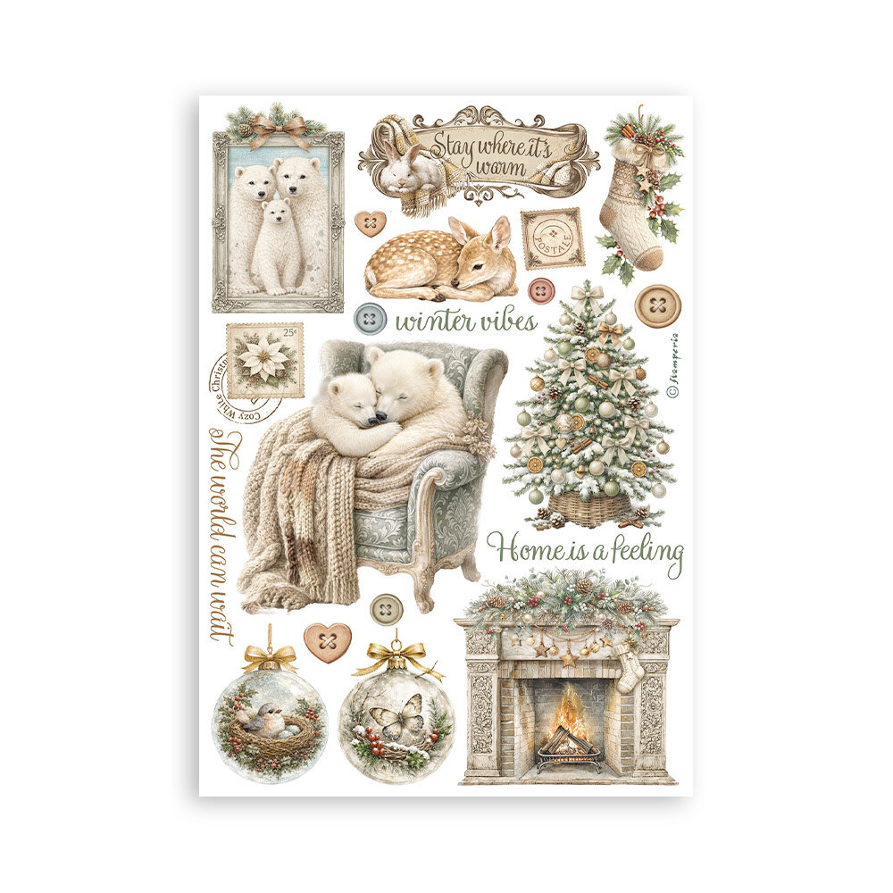 Stamperia White Christmas A5 Washi Pad (8pcs) by Cristina Radovan (SBW36) Stamperia White Christmas A5 Washi Pad (8pcs) by Cristina Radovan (SBW36)