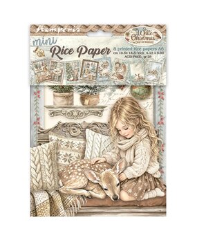 Stamperia White Christmas A6 Mini Rice Paper Selection (8pcs) by Cristina Radovan (DFSA6X10)
