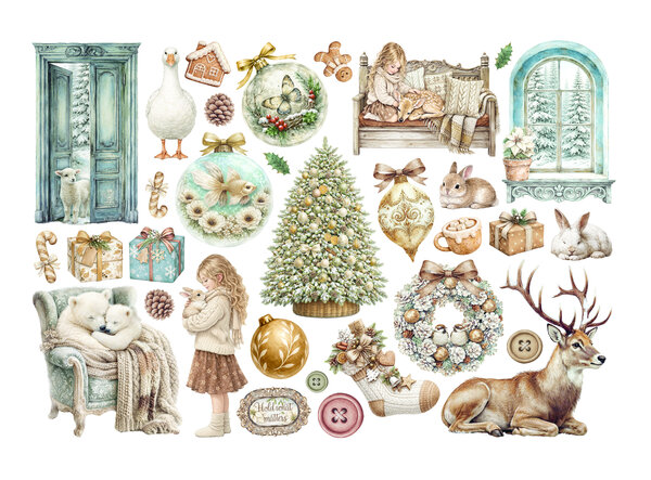 Stamperia White Christmas Ephemera by Cristina Radovan (DFLCT89) Stamperia White Christmas Ephemera by Cristina Radovan (DFLCT89)
