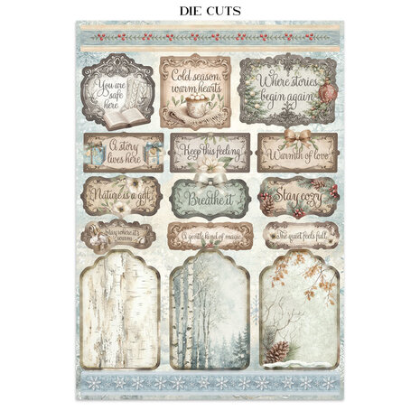 Stamperia White Christmas Junk Journal Stickers, Backgrounds, Cut-Outs by Cristina Radovan (SBJK28) Stamperia White Christmas Junk Journal Stickers, Backgrounds, Cut-Outs by Cristina Radovan (SBJK28)