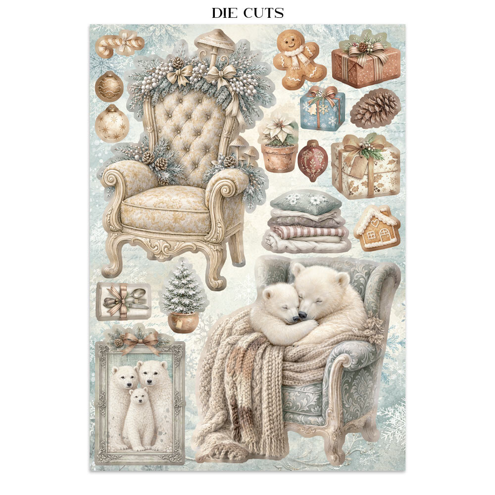 Stamperia White Christmas Junk Journal Stickers, Backgrounds, Cut-Outs by Cristina Radovan (SBJK28) Stamperia White Christmas Junk Journal Stickers, Backgrounds, Cut-Outs by Cristina Radovan (SBJK28)