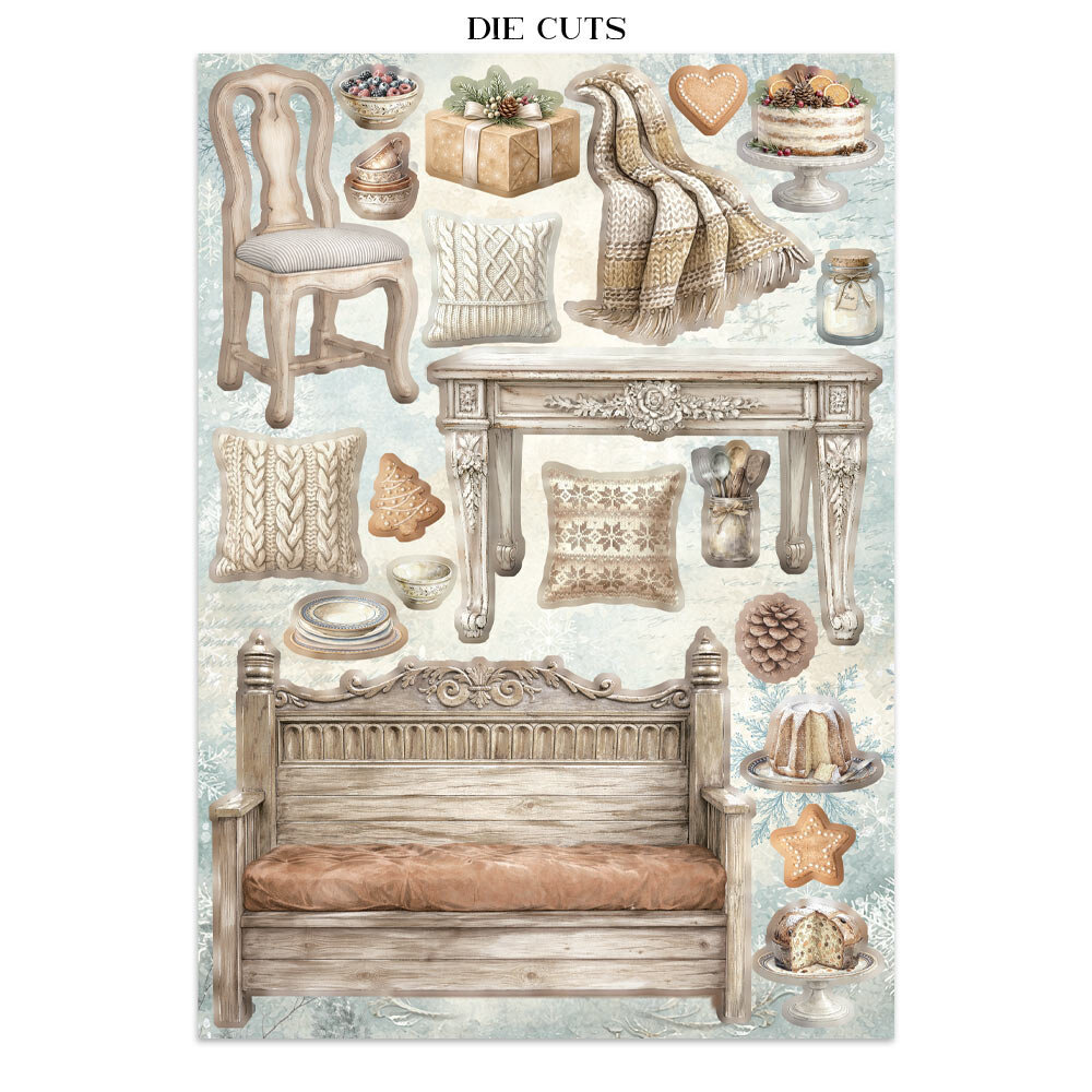 Stamperia White Christmas Junk Journal Stickers, Backgrounds, Cut-Outs by Cristina Radovan (SBJK28) Stamperia White Christmas Junk Journal Stickers, Backgrounds, Cut-Outs by Cristina Radovan (SBJK28)