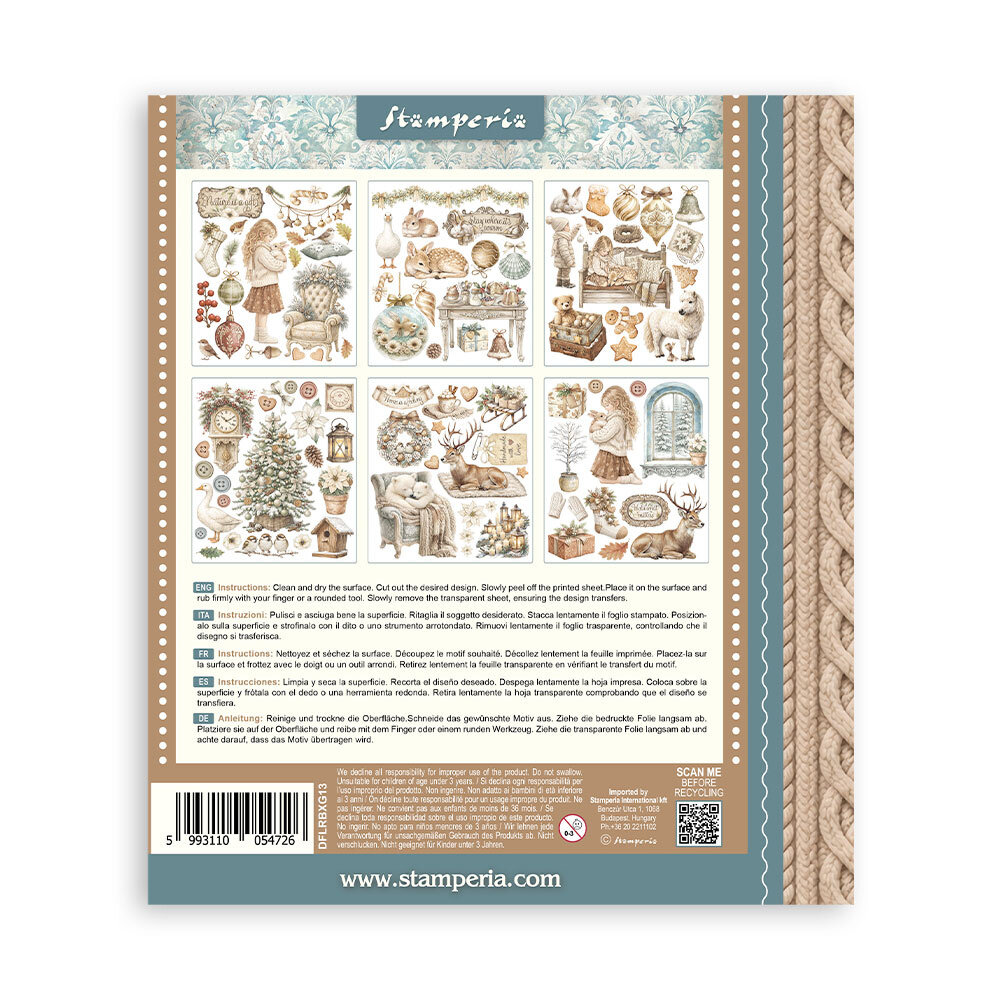 Stamperia White Christmas Rub-On 20,5x23cm Assortment (6pcs) by Cristina Radovan (DFLRBXG13) Stamperia White Christmas Rub-On 20,5x23cm Assortment (6pcs) by Cristina Radovan (DFLRBXG13)