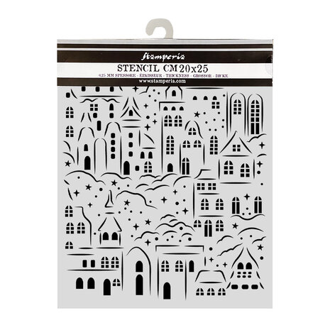 Stamperia Thick Stencils 20x25cm Christmas Village (KSTD217)