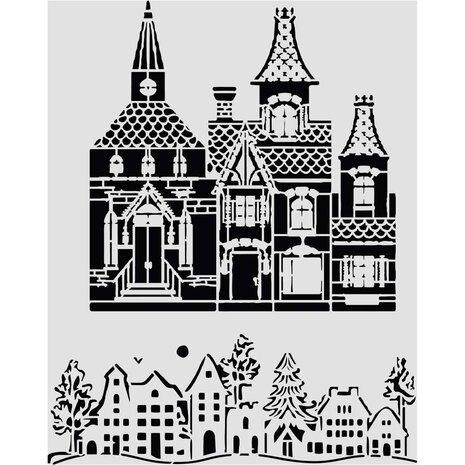 Stamperia Thick Stencils 20x25cm Christmas House (KSTD216)